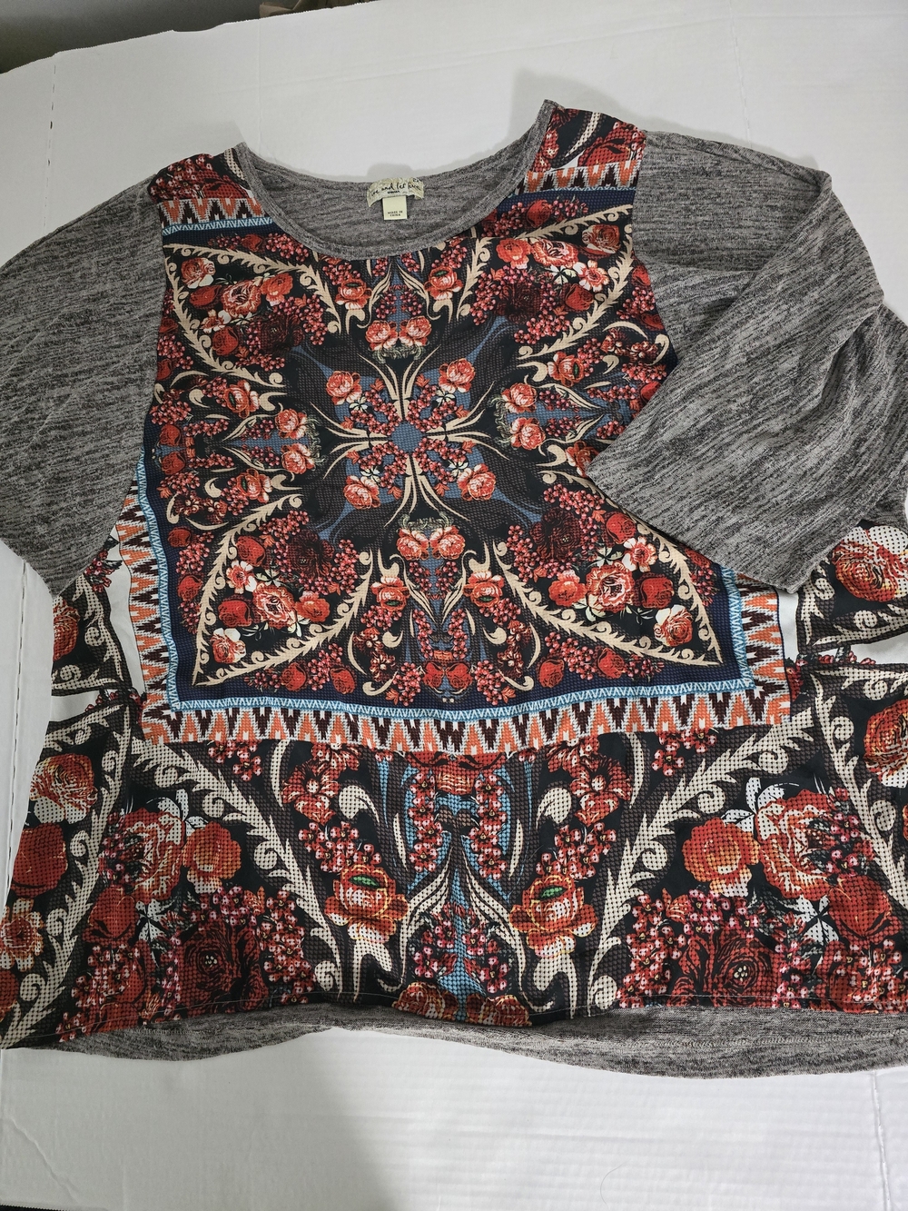 Live and Let Live GREY Knit Long Sleeve Top Plus Size 2X